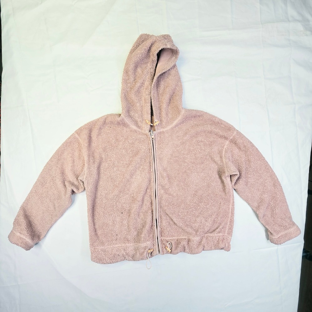 Classic Concepts Women's Large Sherpa Fleece Zip Hoodie L Pink Teddy